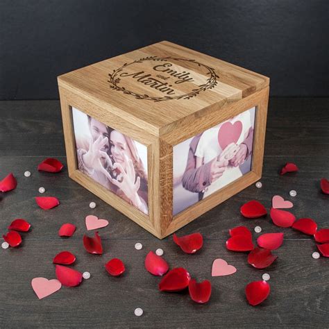 Personalized Wooden Photo Box For Couples 50th Anniversary Ts