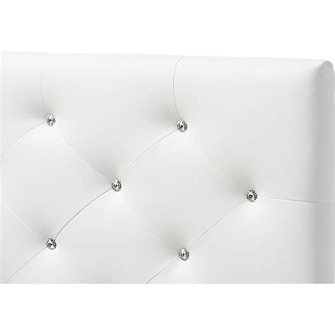 Viviana Faux Leather Twin Headboard Button Tufted White Dcg Stores