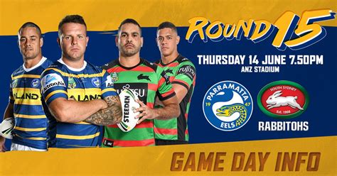 Eels V Rabbitohs Round 15 Game Day Info Eels