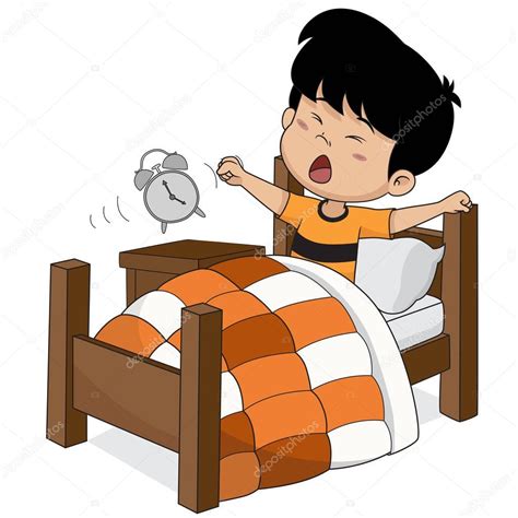 Kid Wake Up In The Morning — Stock Vector © 155967264