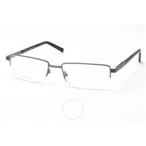 Charriol Mens Gunmetal Rectangular Semi Rimless Eyeglass Frames Pc7506c0556 Eyeglasses Jomashop