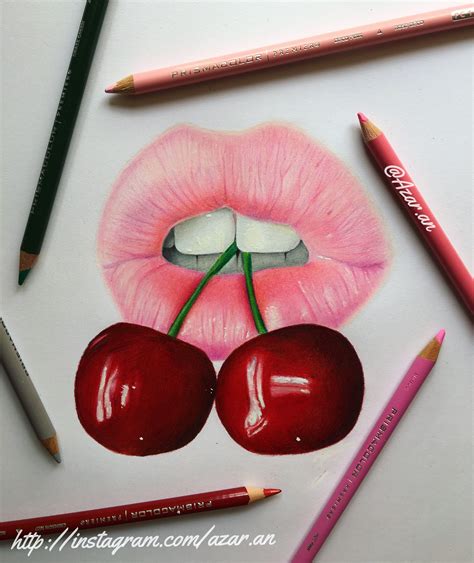 Cherry Lips Drawing Pics Drawing Skill