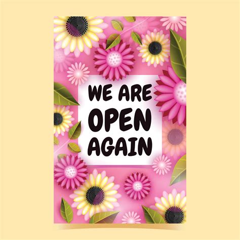 Reopening Poster With Decorations Background Template 2776945 Vector
