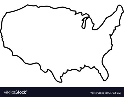 United States Map Silhouette Royalty Free Vector Image