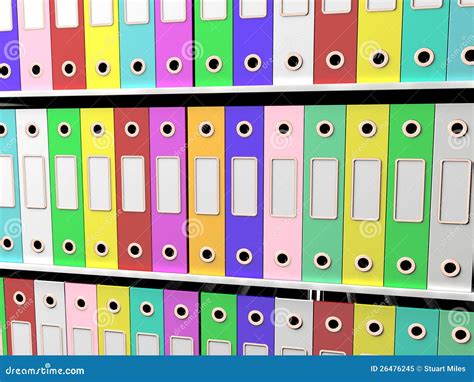 Shelves Of Files For Getting Office Organized Stock Illustration
