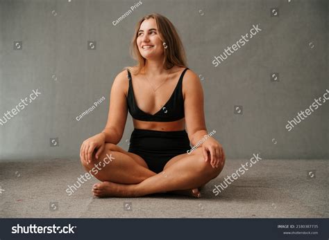 Attractive Female Sitting Cross Legged Bare Stock Photo Shutterstock