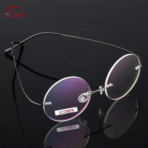 ﻿buy Ultra Light Rimless Round Silver Frame Reading Glasses Vintage