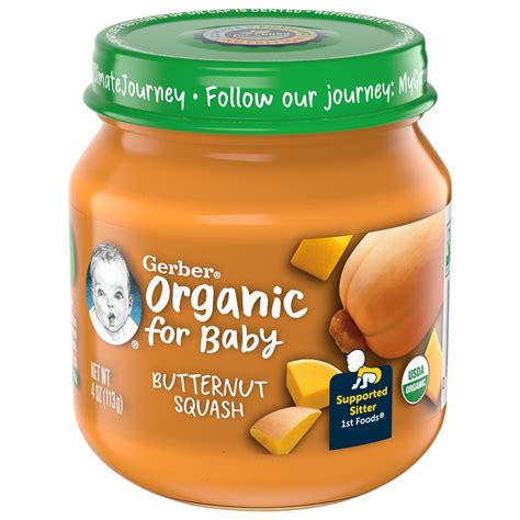 Supported Sitter 1st Foods Organic Butternut Squash Gerber 4 Oz