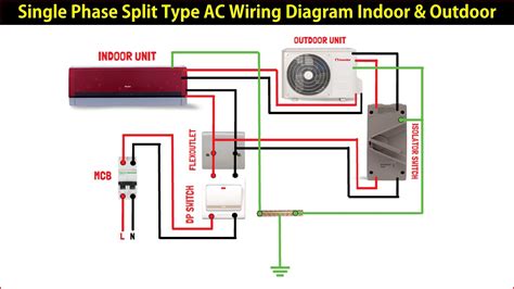 Single Phase Split Type AC Wiring Diagram Indoor Outdoor Unit YouTube