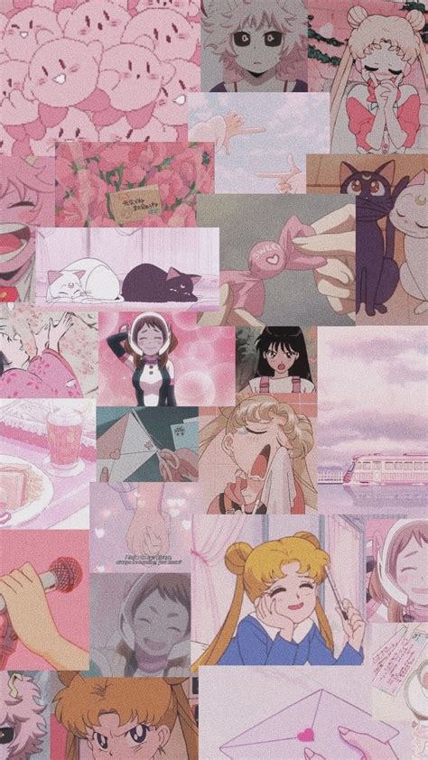 Beautiful Pink Anime Wallpaper Collage Jpeg