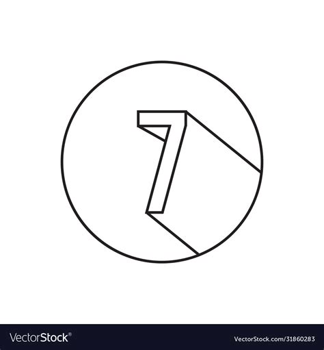 7 Number Lines Icon Symbol Royalty Free Vector Image