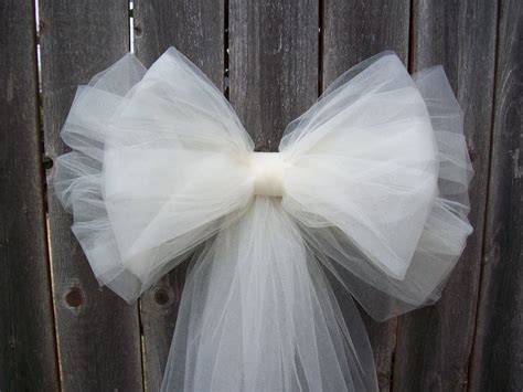 Tulle Pew Bow Tulle Wedding Formal Aisle Decor by OneFunDay