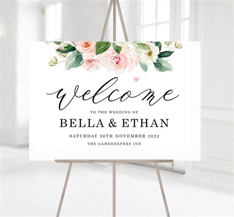 Blush Pink Welcome To Our Wedding Sign