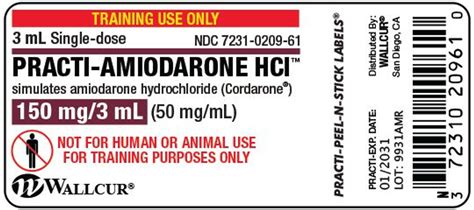 Practi Amiodarone Hcl 150 Mg3 Ml 3 Ml Vial Label 100 Count