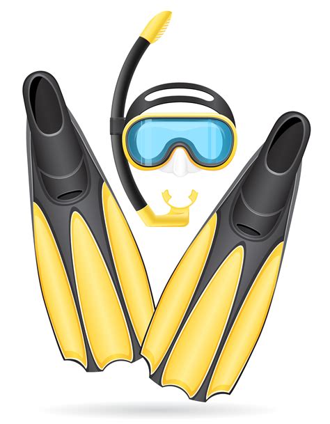 Mask Tube And Flippers For Diving Vector Illustration 510309 Vector Art