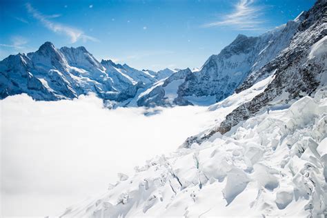 Fotos Gratis Nieve Invierno Pico Cordillera Temporada Cresta