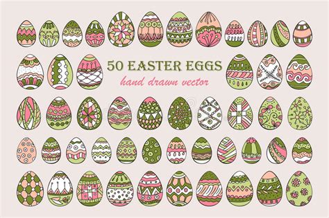 Big Vector Easter Egg Set Stock Vector Illustration Of Color 88890816