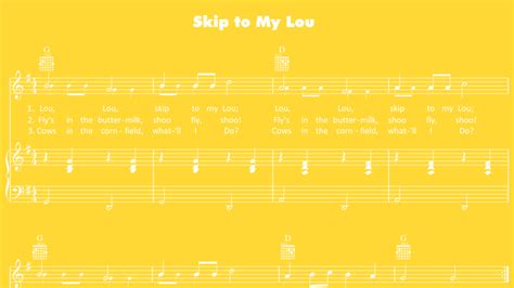 Skip To My Lou Sheet Music Mother Goose Club