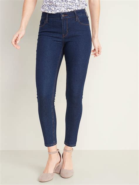 Mid Rise Dark Wash Super Skinny Ankle Jeans For Women In 2020 Skinny