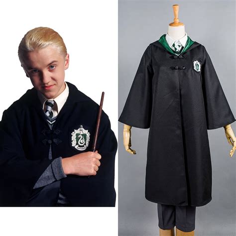 Slytherin school Uniform Draco Malfoy Cosplay Costume Robe Cloak Only