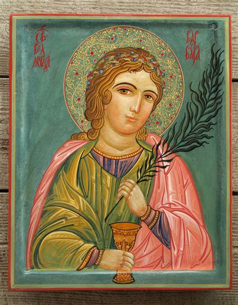 Saint Barbara Hand Painted Icon Of Roman Selivachov Religious Etsy