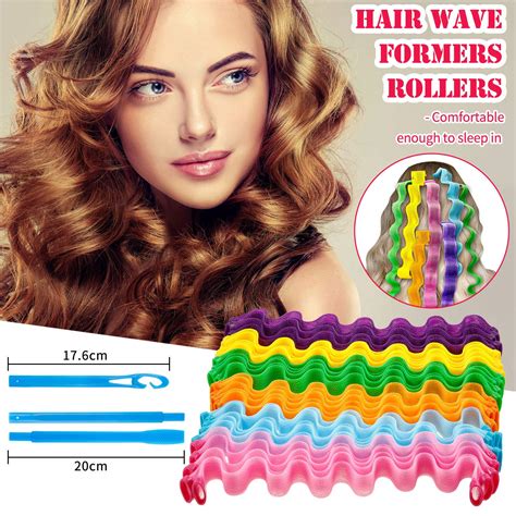 30 Pieces Hair Wave Curlers Spiral Curls Styling Kit No Heat Hair