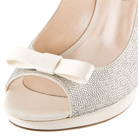 ivory silk open toe sling back completely covered in swarovski crystals e shop greymer white