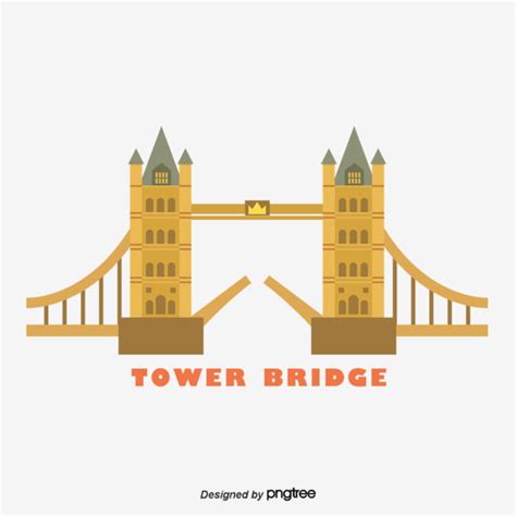 Vector Elements Of Tower Bridge In London Uk, Geometric, Suspension Bridge, Tower Bridge PNG ...