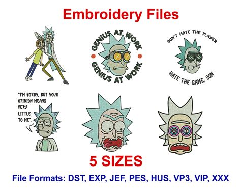 Rick And Morty Embroidery Design Rick And Morty Embroidery Etsy