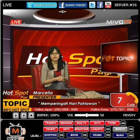 Klik pada pemain, siaran akan terbuka di situs resmi saluran. TV ONLINE INDONESIA