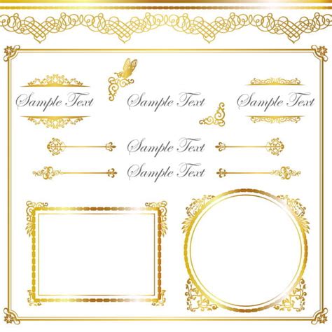 Golden Decor Calligraphy With Frame And Borders Vector 12 Ai Uidownload