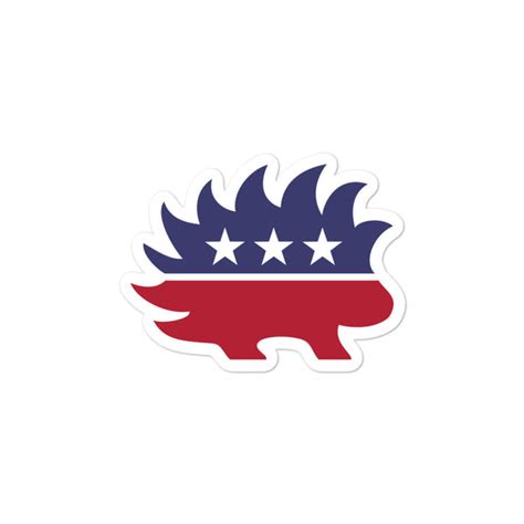 Porcupine Libertarian Mascot Sticker Liberty Maniacs