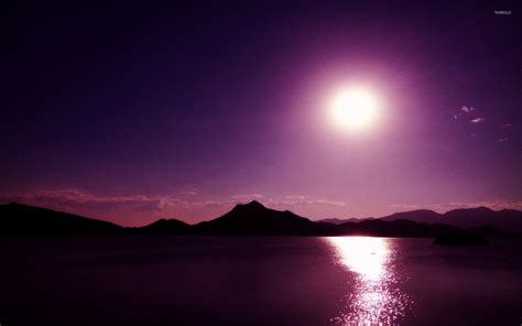 Lake On A Purple Night Wallpaper Nature Wallpapers 24187