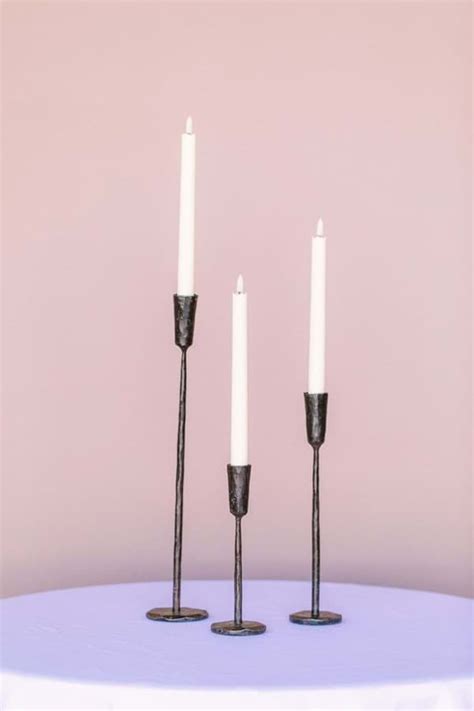 Black Iron Candlesticks Set Of 3 Something Borrowed Blooms