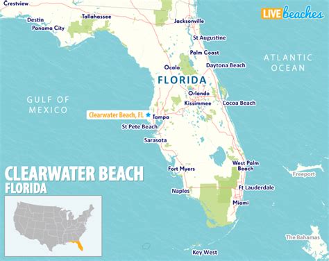 Clearwater Beach Florida Map Beach Map