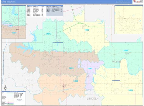 Payne County Ok Wall Map Color Cast Style By Marketmaps