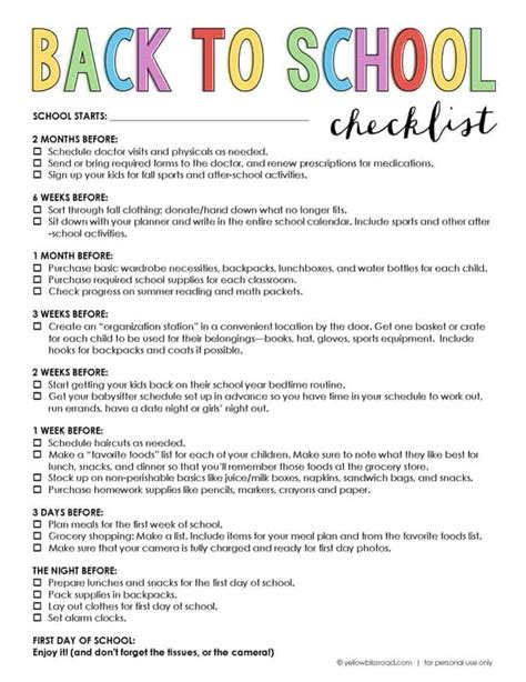 Back To School Checklist Prepare Before The First Day