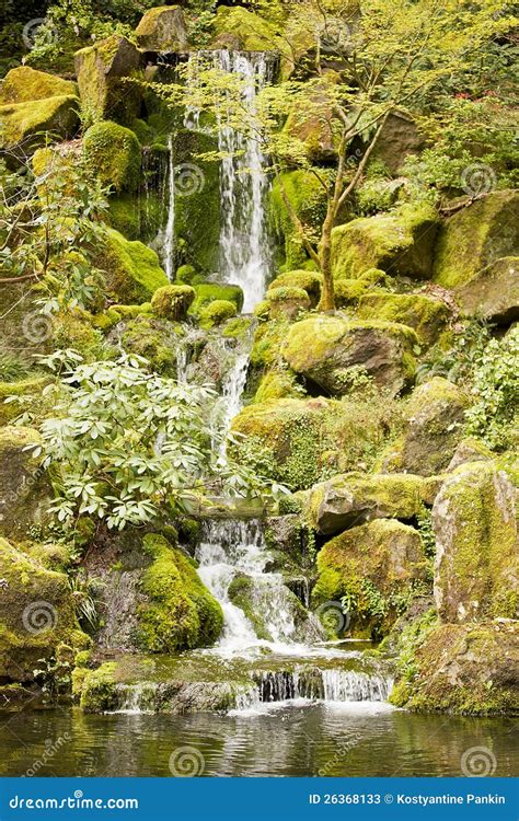 Cascading Waterfall Stock Image Image Of Moss Mountain 26368133