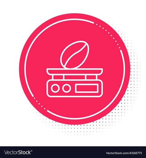 White Line Electronic Coffee Scales Icon Isolated Vector Image