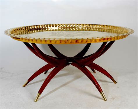 Middle leg (bottom) 1 x 18.3 cm: Vintage Moroccan Brass Tray Coffee Table w/Folding Spider ...