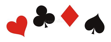 Set Of Playing Card Suit Sign Shapes Paper Art Of Four Card Symbols