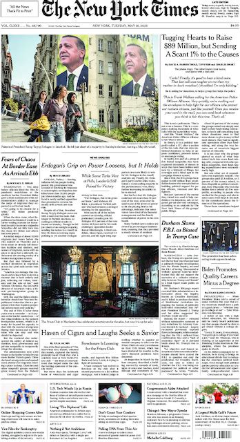 The New York Times In Print For Tuesday May 16 2023 The New York Times