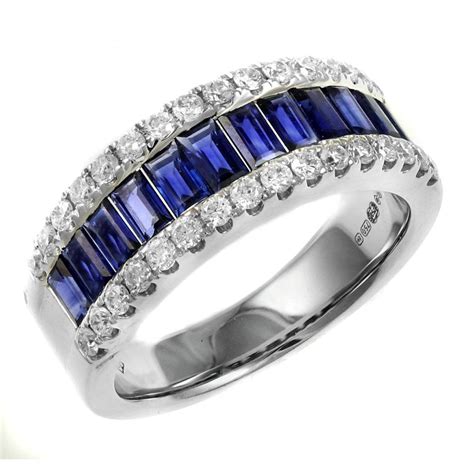 18ct White Gold 165ct Sapphire And 052ct Diamond Eternity Ring
