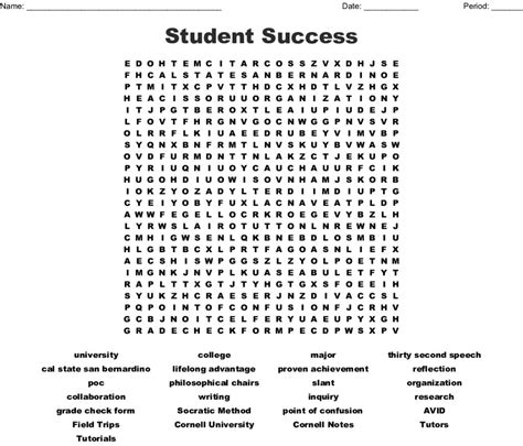Student Success Word Search Wordmint Word Search Printable