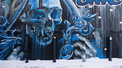 Download Wallpaper 1920x1080 Skull Graffiti Street Art