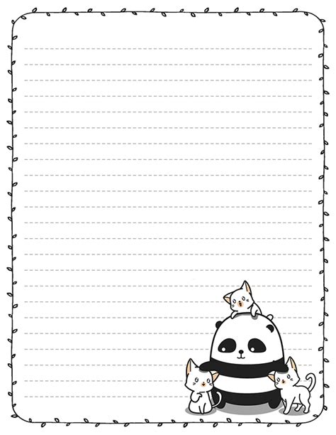 Kawaii Cute Panda Printable Pen Pal Stationery Kawaii Printables