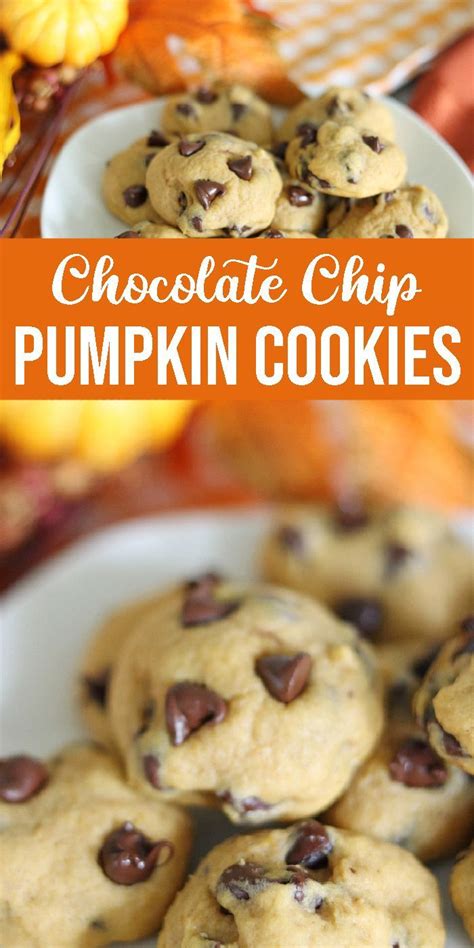 Pumpkin Chocolate Chip Cookies Easy Fall Cookie Recipe For Halloween