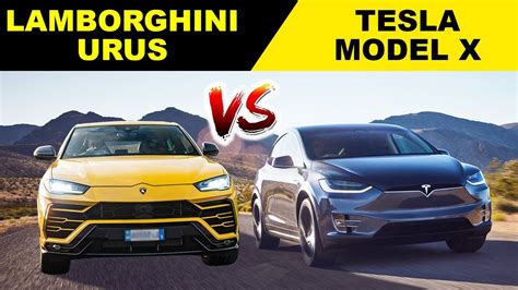 Lamborghini Urus Vs Tesla Model X Drag Race Compare Youtube