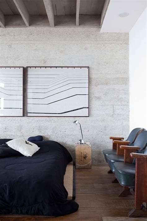 11 Bold Bedroom Designs With Bare Concrete Walls Interior Idea