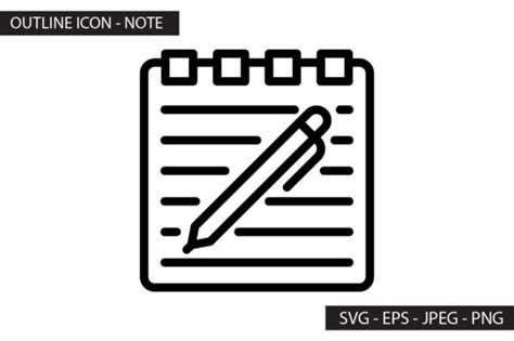 Notepad Outline Icon Graphic By Sikey Studio · Creative Fabrica
